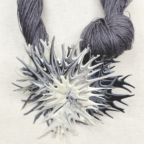 Unique Designer Transparente Statement Necklace - Picture 2 of 11